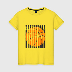Футболка хлопковая женская Basket Style, цвет: желтый