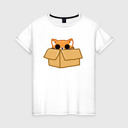 Женская футболка Котик в коробке