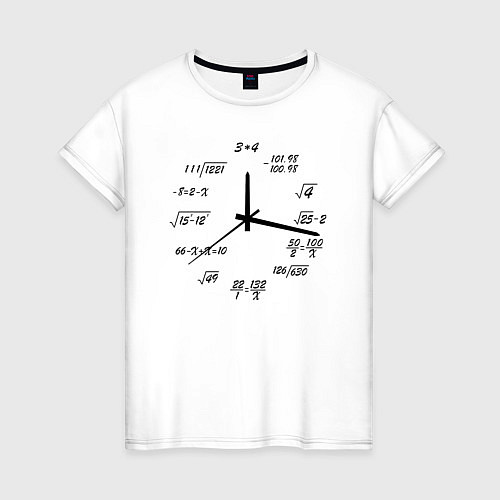 Женская футболка Высшая математика - часы / Белый – фото 1