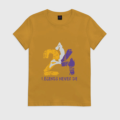 Женская футболка Kobe Never Die - 24 / Горчичный – фото 1