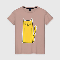 Женская футболка Длинный желтый кот