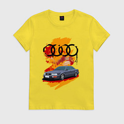 Футболка хлопковая женская Audi V8 D11, цвет: желтый