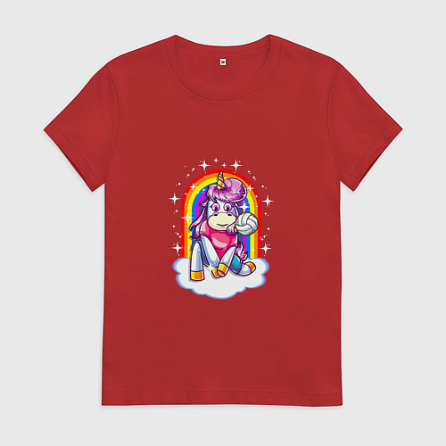 Женская футболка Unicorn - Volleyball / Красный – фото 1