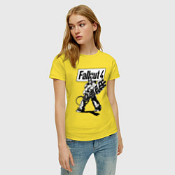 Футболка хлопковая женская Fallout 4 Hero!, цвет: желтый — фото 2