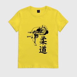 Футболка хлопковая женская JUDO БРОСОК, цвет: желтый