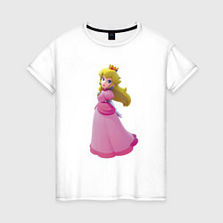Футболка хлопковая женская Принцесса Персик Super Mario, цвет: белый