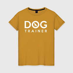 Футболка хлопковая женская DOG Trainer, цвет: горчичный