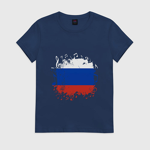 Женская футболка Music - Russia / Тёмно-синий – фото 1