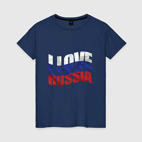 Женская футболка Love - Russia / Тёмно-синий – фото 1