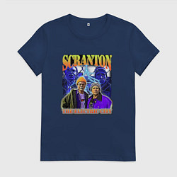 Футболка хлопковая женская Scranton electric city, цвет: тёмно-синий