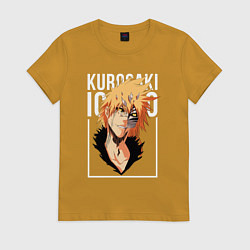 Футболка хлопковая женская Bleach - Ichigo, цвет: горчичный