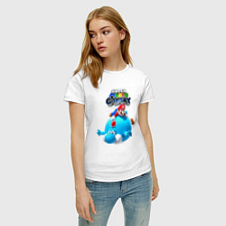Футболка хлопковая женская Super Mario Galaxy Nintendo, цвет: белый — фото 2
