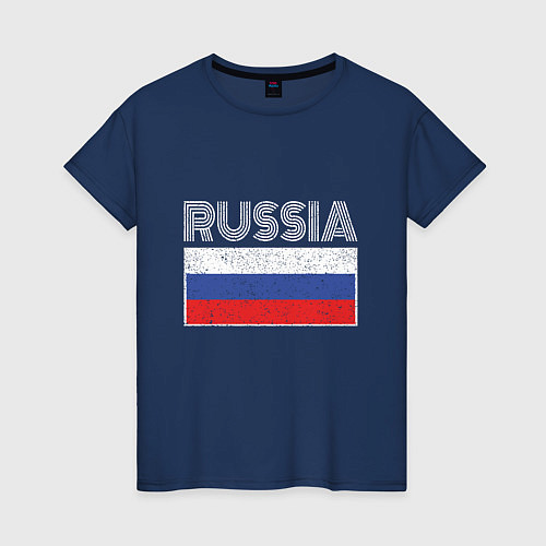 Женская футболка Russia - Россия / Тёмно-синий – фото 1