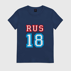 Футболка хлопковая женская RUS 18, цвет: тёмно-синий