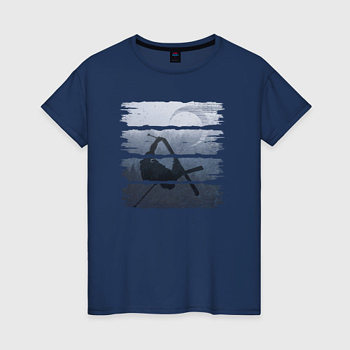 Женская футболка Лунный Райдер / Тёмно-синий – фото 1