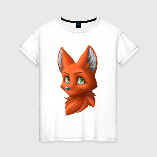 Женская футболка Милая лисичка Cute fox / Белый – фото 1