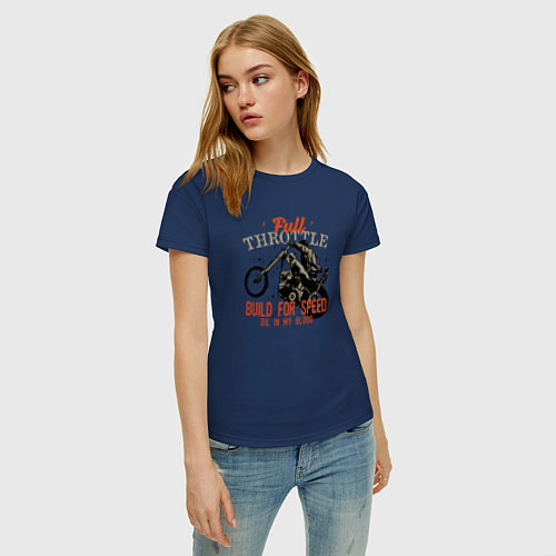 Женская футболка Full Throttle Полный газ / Тёмно-синий – фото 3