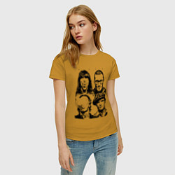 Футболка хлопковая женская RHCP faces, цвет: горчичный — фото 2