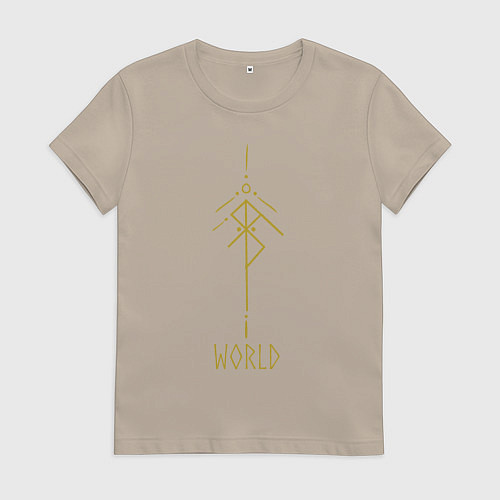 Женская футболка Руническая вязь - Мир / Миндальный – фото 1