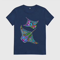 Женская футболка Скаты с психоделической раскраской