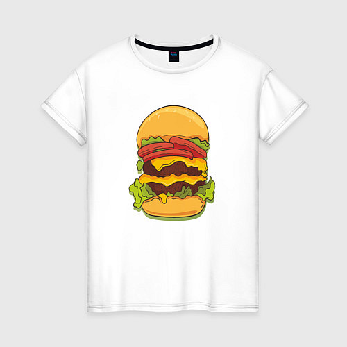 Женская футболка Самый вкусный гамбургер / Белый – фото 1