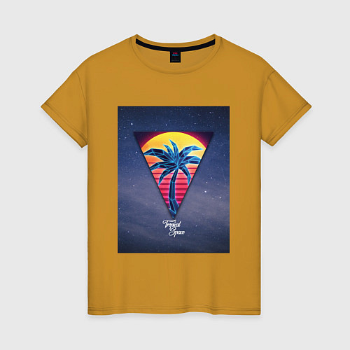 Женская футболка Тропический космос / Горчичный – фото 1