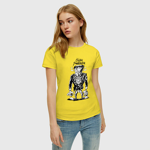 Женская футболка Electric Frankenstein Punk rock USA / Желтый – фото 3