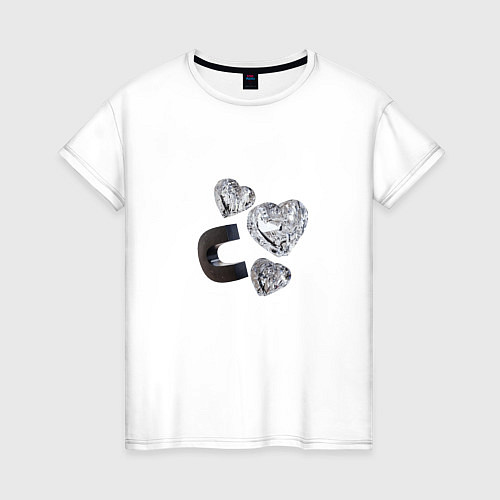 Женская футболка Crystal Hearts / Белый – фото 1