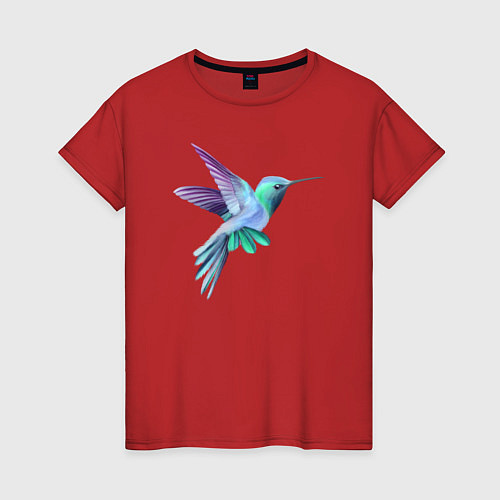 Женская футболка Красивая колибри / Красный – фото 1