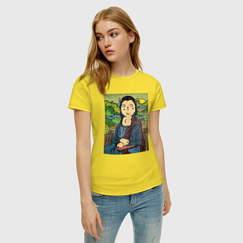 Женская футболка Кото Лиза да Винчи / Желтый – фото 3
