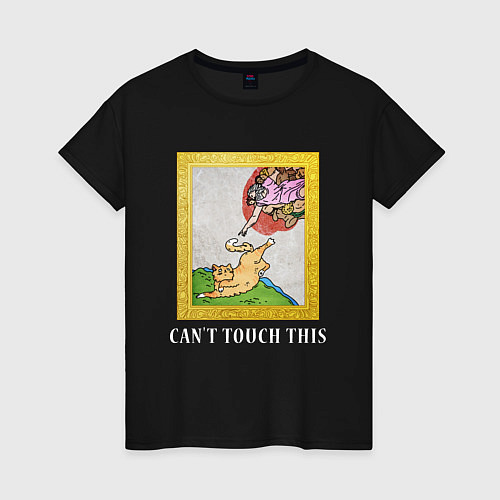 Женская футболка Cant touch cat / Черный – фото 1