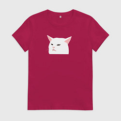 Женская футболка Белый кот из мема