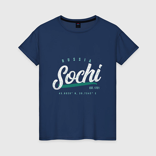Женская футболка Россия - Сочи / Тёмно-синий – фото 1