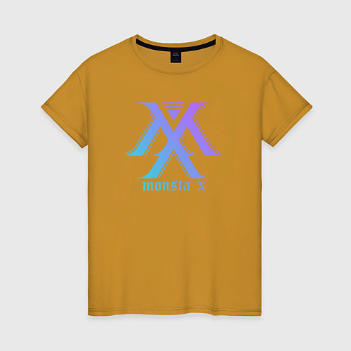 Женская футболка Monsta x neon / Горчичный – фото 1