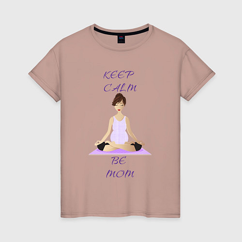 Женская футболка Будущая мама, keep calm / Пыльно-розовый – фото 1