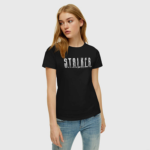 Женская футболка S T A L K E R - Logo / Черный – фото 3