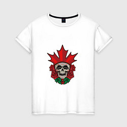 Футболка хлопковая женская Canada Skull, цвет: белый