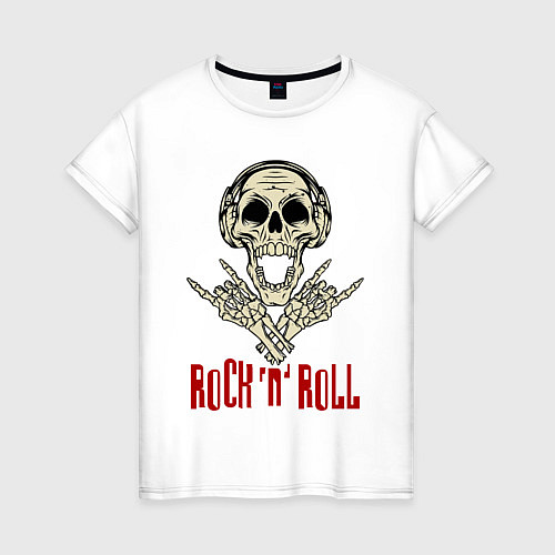 Женская футболка Rock n Roll Skull / Белый – фото 1