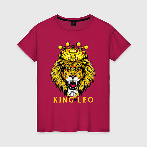 Женская футболка KING LEO Король Лев / Маджента – фото 1