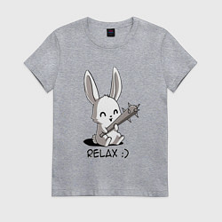 Женская футболка Милый зайчик с дубинкой
