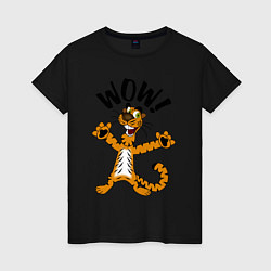 Женская футболка Офигевший тигр Wow!