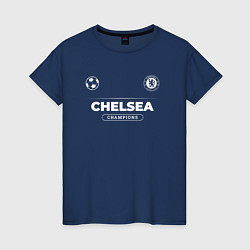 Футболка хлопковая женская Chelsea Форма Чемпионов, цвет: тёмно-синий