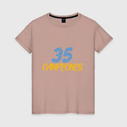 Футболка хлопковая женская 35 Champions, цвет: пыльно-розовый