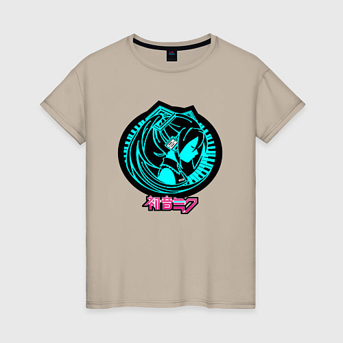 Женская футболка Hatsune Miku Silhouette / Миндальный – фото 1