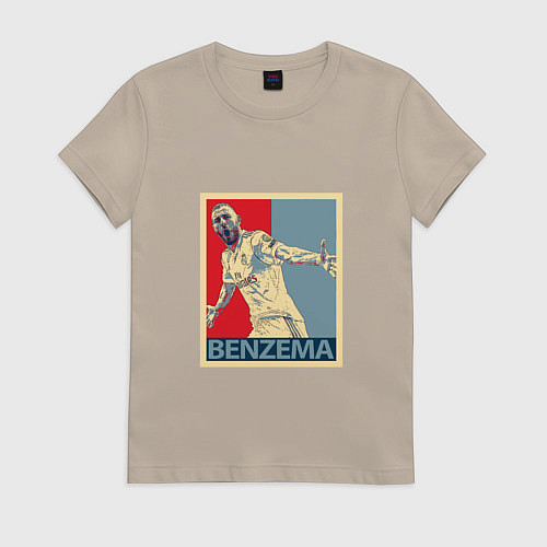 Женская футболка Madrid - Benzema / Миндальный – фото 1