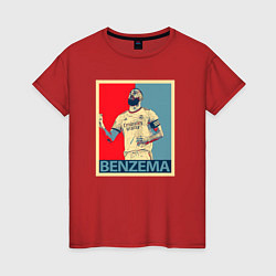 Футболка хлопковая женская Benzema Obey, цвет: красный