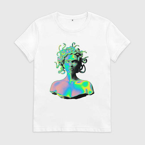 Женская футболка Gorgon Medusa Vaporwave Neon / Белый – фото 1