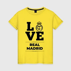 Футболка хлопковая женская Real Madrid Love Классика, цвет: желтый