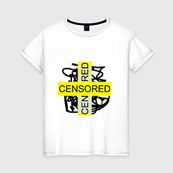 Футболка хлопковая женская Censored Дополнение Коллекция Get inspired! Fl-182, цвет: белый
