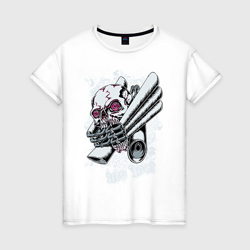 Женская футболка Череп с мотором / Белый – фото 1